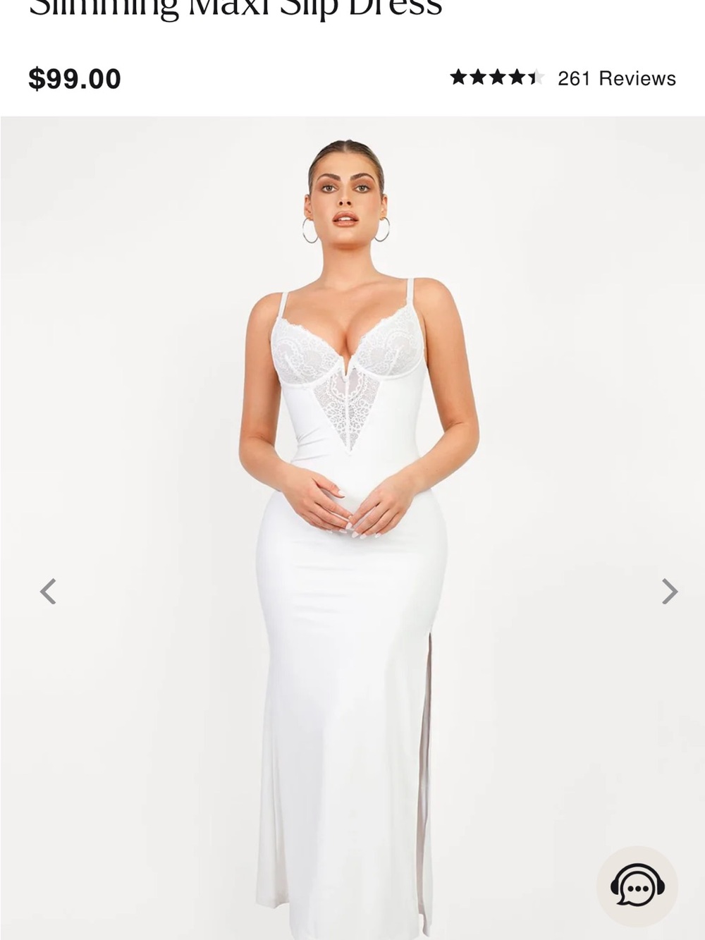 NWT Popilush Shapewear Lace V Neck Side 
Slimming Maxi Slip Dress M